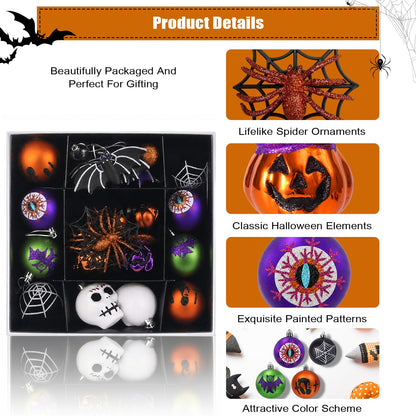 Halloween Ornament Set, 30pcs Shatterproof Tree Decorations Indoor