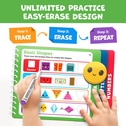 Preschool Learning Activities - Letter Tracing Books for Kids Ages 3-5 - Toddler Handwriting Practice - Learning Books for 4 Year Olds, Educational Learning Toys for 3 Year Old - 4 Year Old Boy Toys