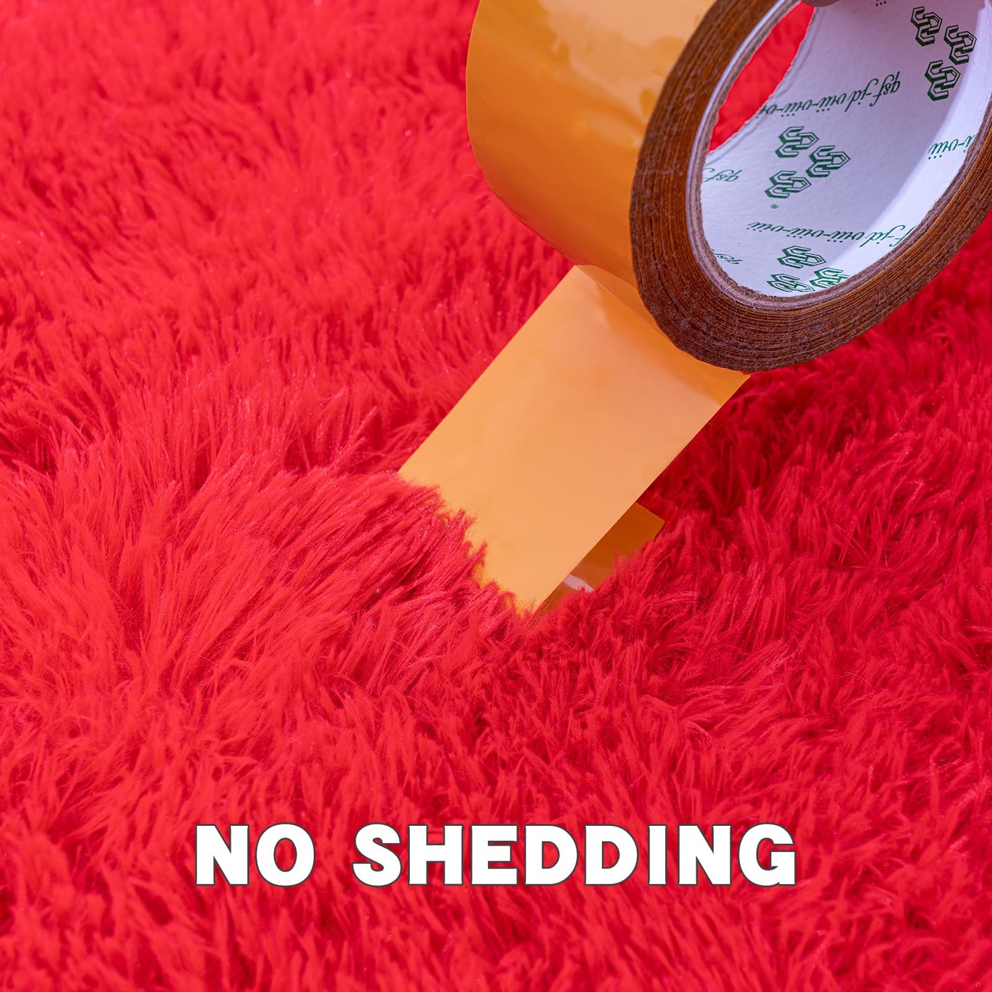 AAFKK Red Area Rug for Bedroom, 2x3 Small Rugs for Living Room Nursery Kids Room Dorm Home Decor Aesthetic, Fluffy Shaggy Rug with 4 Anti-Slip Carpet Tapes