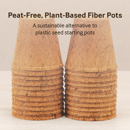 PlantBest 3.25 Inch Coconut Coir Biodegradable Pots – 22 Pack, Plantable Seed Starter Pots, Peat-Free, Sustainable Growing Containers
