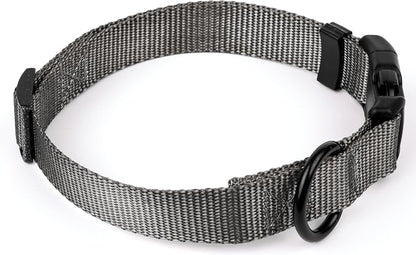Country Brook Petz - Everyday Nylon Dog Collar and Leash - 10+ Cool Colors (3/4 Inch, Medium, Charcoal)