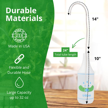 UpBloom - 32 Oz Squeeze Bottle for Hanging Plants, Squirt Bottle/Water Container for Outdoor/Indoor Made in USA - Great Alternative for Can (2-Pack)