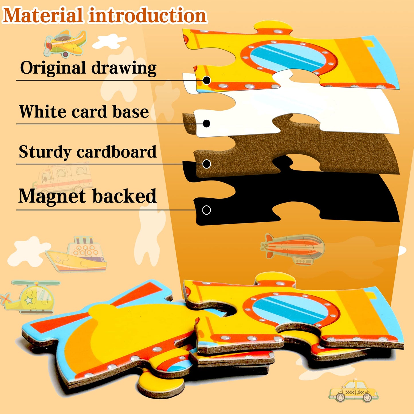 Magnetic Puzzles for Kids Ages 1-3, Travel Toddler Puzzles Ages 2-4 Year, Space Car Activities Toy for Boys & Girls 3-5 yo - Learning Magnet Gift for Road Trip