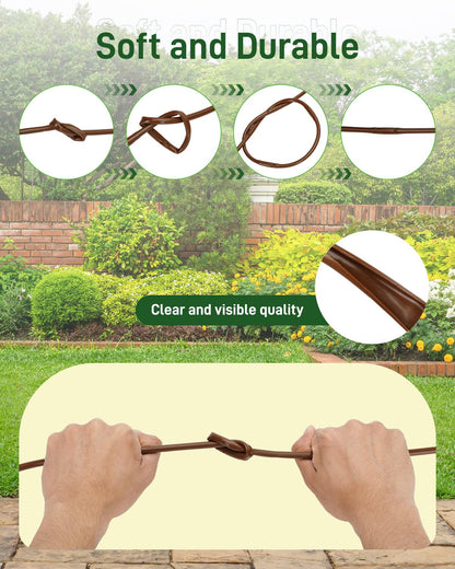 1/4" Drip Irrigation Tubing with 6" Emitter Spacing, (250 Ft Roll) Hydroponics Dripline with Built-in 0.5 GPH Dripper, Drip Line for Vegetation, Window Boxes and Garden (Brown)