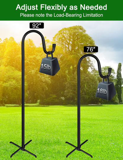 Ottsuls Shepherd-Hooks Adjustable for Bird-Feeder Lantern Plant-Hook Garden-Stake - Plant Stand Hanger for Outdoor Flower Basket, Bird Feeder Hanger Weddings Decor