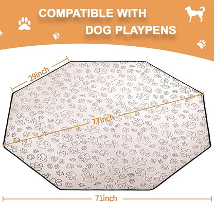 Qeils Reusable Puppy Pads, Washable Pee Pads for Dogs, Specifically Designed for 8 Panels for Dog Playpen Kennel Waterproof Non Slip Wee Wee pad, Absorbent Training Pads Extra Large