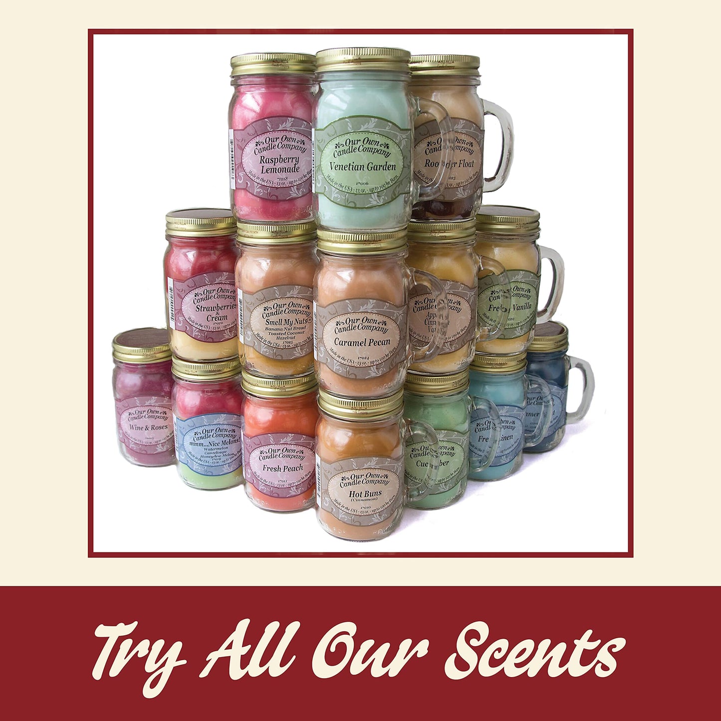 Our Own Candle Company, Banana Split Scented Mason Jar Candle, 100 Hour Burn Time, 13 Ounces