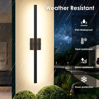 BesLowe 2-Pack Outdoor Wall Lights, Waterproof LED Sconces, 31.75in, Black, Model B04047L