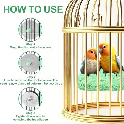 2 Pcs Bird Beak Grinding Stone, Ice Cream Style Small Green Parrot Perches Stand for Cage Perch Toy Foot Claws Trimmer Teething Toys Accessories for Budgies Parakeets Cockatiels