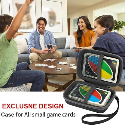 Leayjeen Cards Case Compatible with Skip BO/UNO/Pokemon/Phase 10 Card Game,Fits Up to 108 Cards,Carrying Storage Bag for Travel-Black(Case Only)
