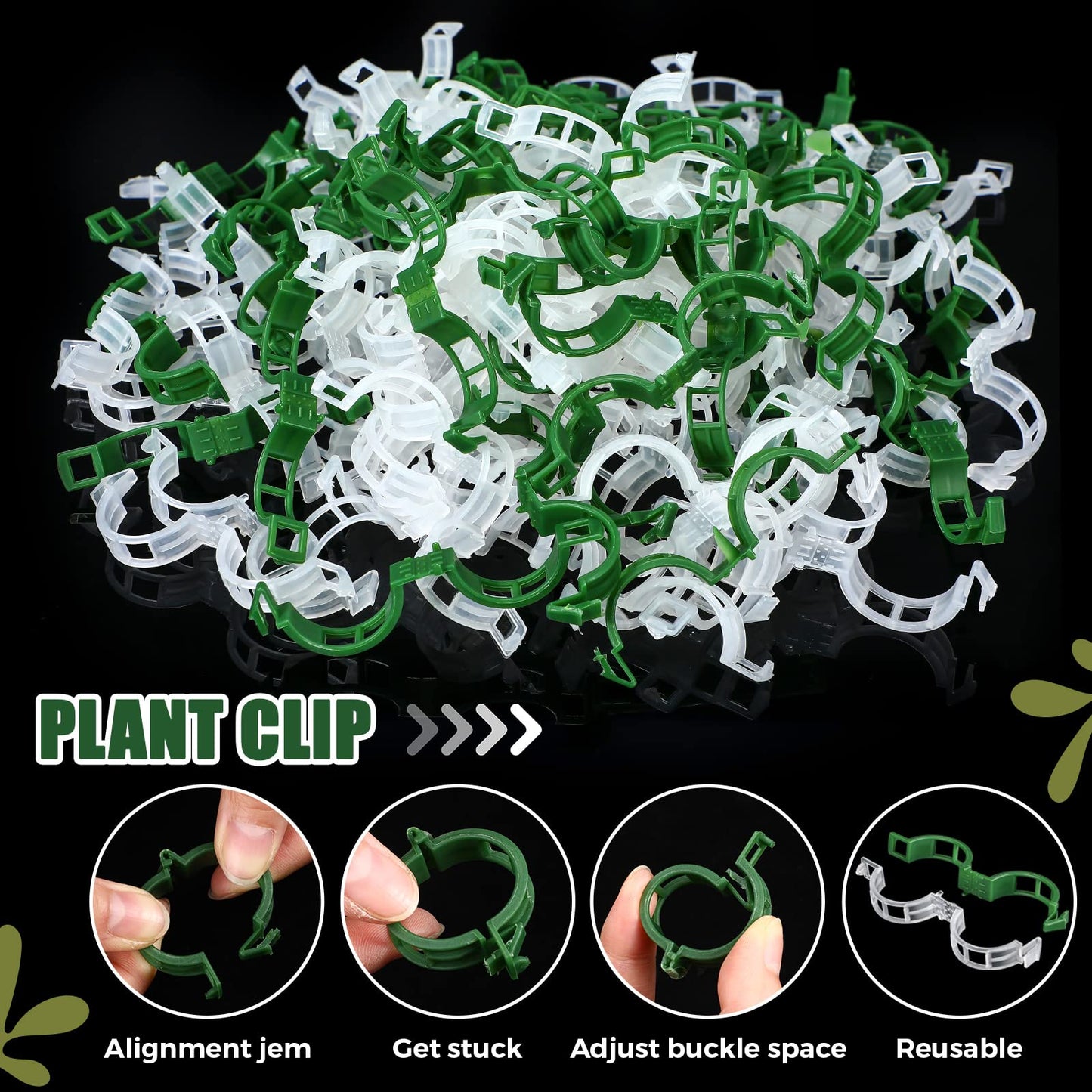 Vesici 600 Pcs Tomato Clips Garden Plant Support Clips for Climbing Plants Plastic Trellis for Climbing Vegetable Grape Vine Cucumber Flower Outdoor Indoor to Grow Upright Makes Healthier