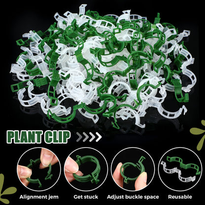 Vesici 600 Pcs Tomato Clips Garden Plant Support Clips for Climbing Plants Plastic Trellis for Climbing Vegetable Grape Vine Cucumber Flower Outdoor Indoor to Grow Upright Makes Healthier