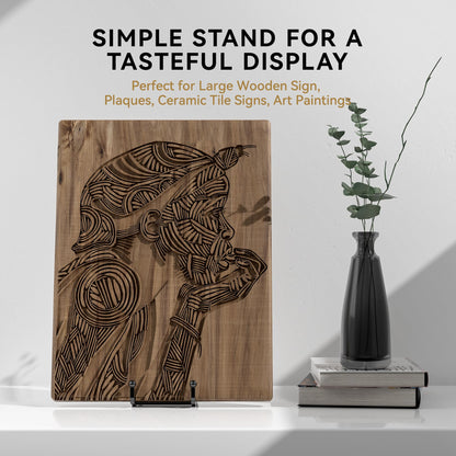 IPAME 10 Inch Large Plate Stands for Display - Metal Plate Holder Display Stand + Small Easels Picture Stand for Book, Platter, Plaque, Photo Frame, Tabletop Art (2 Pack)