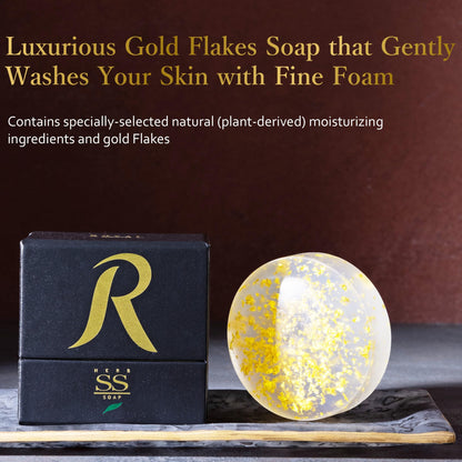 ROYALCOSMETICS ROYAL HERB SS SOAP Cleansing Bar Soap Moisturizing with Aloe Vera Leaf Extract, Ginseng Extract and Gold, 3.53 OZ / 100g