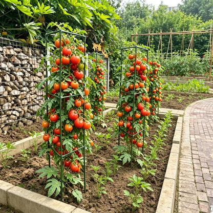 Tiuire Tomato Cages for Garden,2 Pack 50in Tall Tomato Plant Support Stakes Adjustable Heavy Duty Steel Plant Tower Stakes, Updated Cucumber Trellis Garden Cages for Climbing Plants Vegetable Flowers