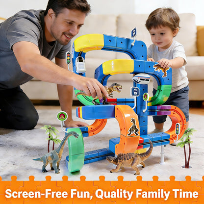 3D Gravity-Defying Electric Train Set – 94 Pcs DIY Flexible Cube Track, Build Any Track You Imagine, Safe & Durable STEM Toy for Kids 3-12, Encourages Creativity & Problem-Solving