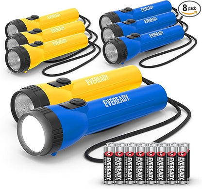 Eveready LED Flashlight (8-Pack) Bright Reliable Flashlights for General Purpose, Great for Camping, Car, Emergency Storm Power Outage Handheld Flashlight (Batteries Included)