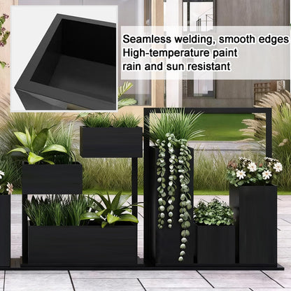 YJEUZCD Metal Large Planter Box, Outdoor Indoor Tall Long Flower Box Partition, Commercial Patio Porch Garden Partition Divider(80x80cm/31.4x31.4in)