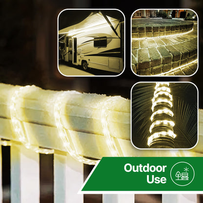 Tupkee LED Rope Light - Warm-White, 24 Feet, 10MM Diameter, PVC Tube, Pack of 2, Model RL-24-LWW2