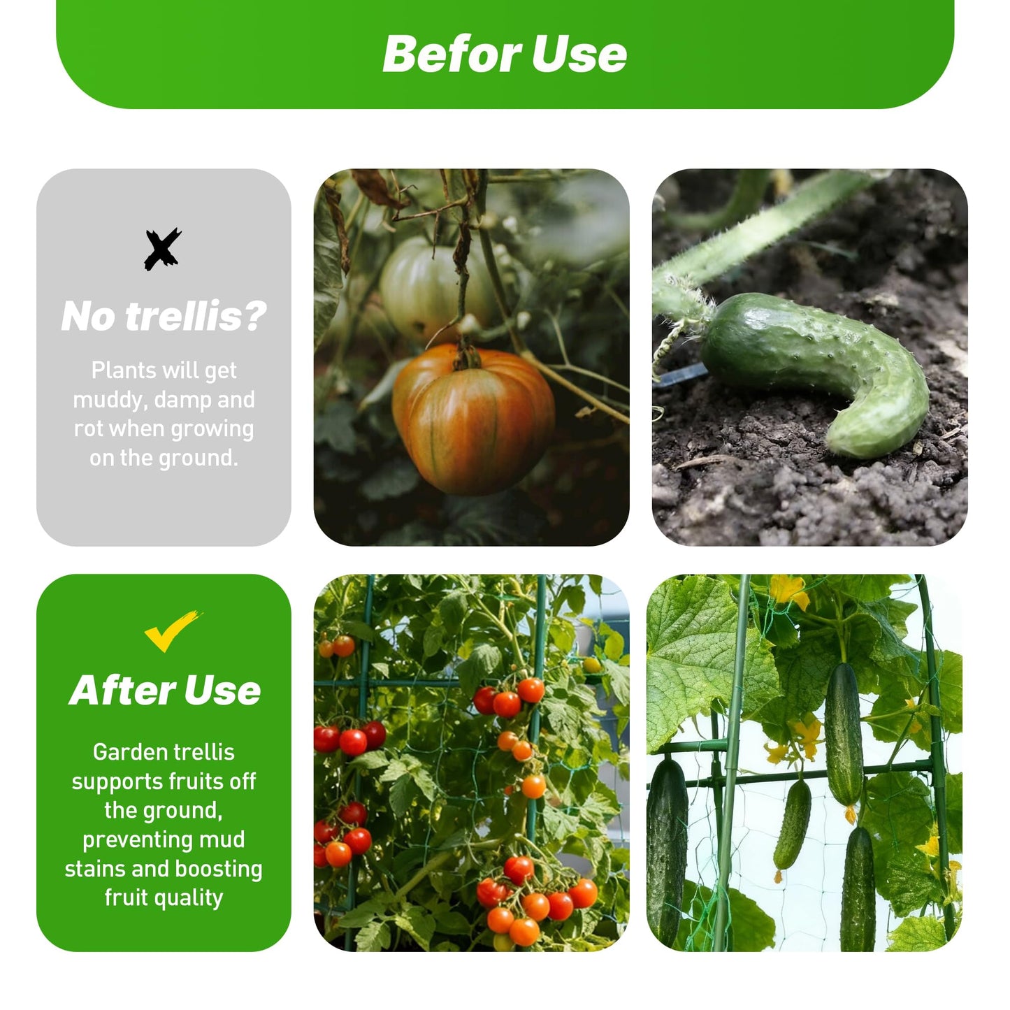47''X47''Cucumber Trellis, Garden Trellis U-Shape Plant Support for Climbing Plants Metel Arch with Netting for Raised Garden Bed Outdoor Cucumbers, Tomatoes, Vine Climbing Plant