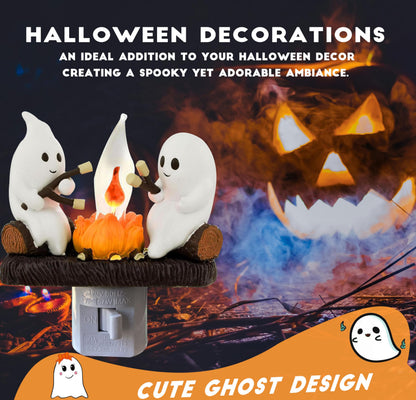 Ghost Campfire Nightlight, Ghost Flickering Night Light, Campfire Flame Halloween Nightlight