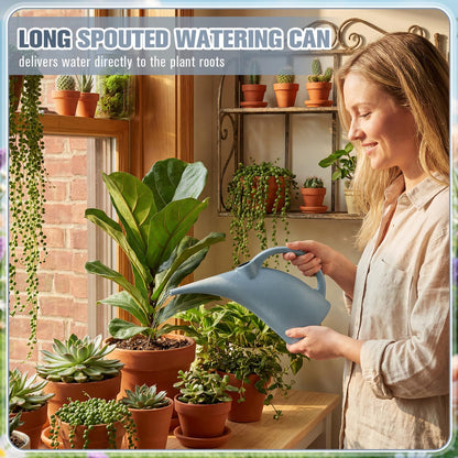 LemonRoad 4 Pack Small Indoor Watering Plant Can 1/4 Gallon Plastic Long Spout Indoor Outdoor Plant Watering Cans Bulk Pot, Precise Pour for Houseplants Succulents Garden Office Decor