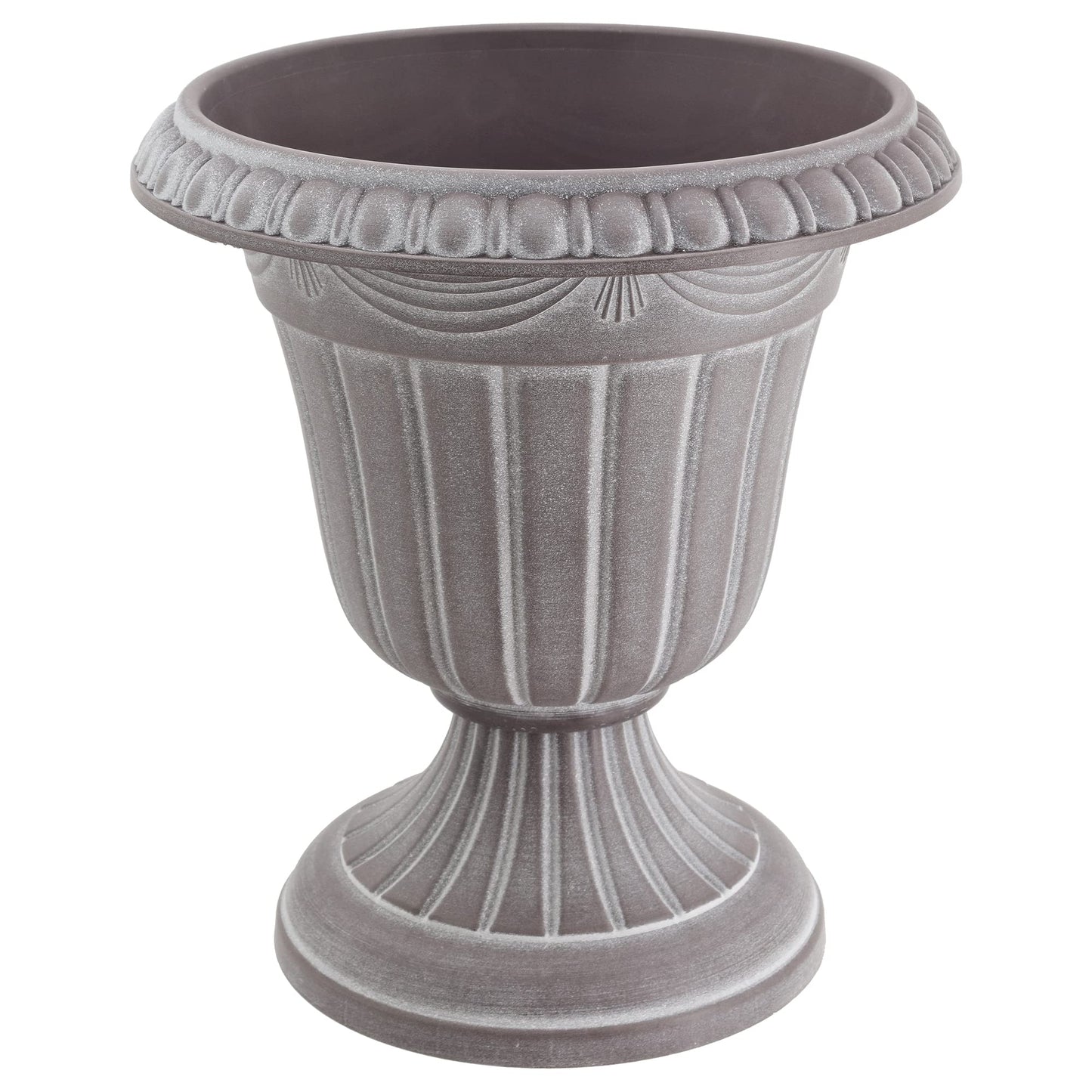 Arcadia Garden Products PL20WW Indoor/Outdoor Classic Traditional Plastic Urn Planter, Whitewash, 10" x 12", White Wash