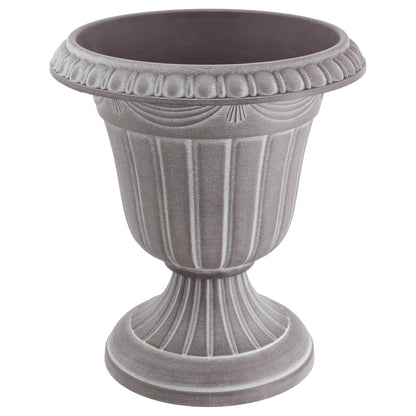 Arcadia Garden Products PL20WW Indoor/Outdoor Classic Traditional Plastic Urn Planter, Whitewash, 10" x 12", White Wash