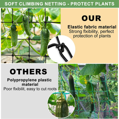 BSTPCOO 2x4 Trellis Net for Grow Tent, Stretchy Scrog Net Heavy Duty Trellis Netting with Hooks for Climbing Plants Outdoor Indoor Plant Growing Tents, Cucumber Trellis Netting Support for Garden