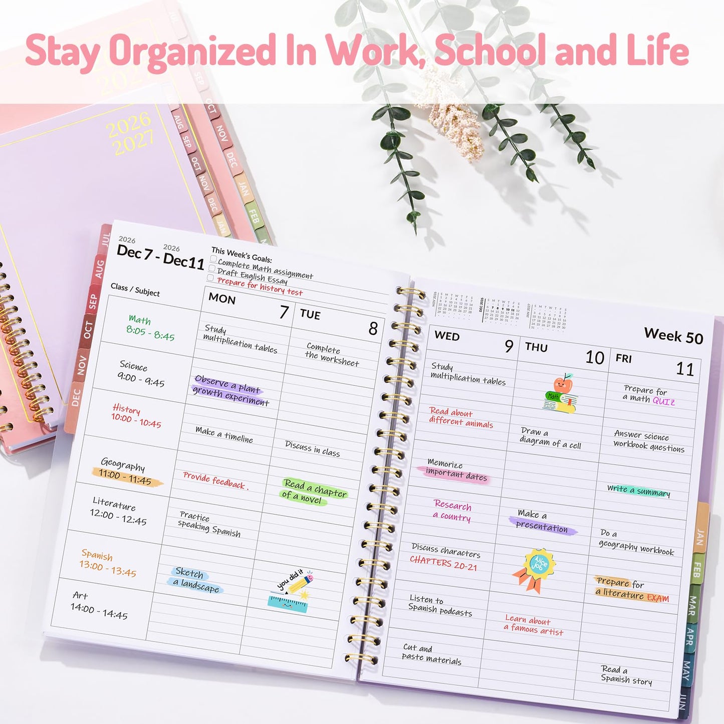 Teacher Planner 2026-2027, Forvencer Academic Planner 2026-2027, Jul 2026 - Jun 2027, 8.5"x11", Weekly & Monthly Planning Book with 7 Periods, School Agenda for Teacher Student Homeschool, A4, Blue