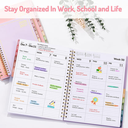 Teacher Planner 2026-2027, Forvencer Academic Planner 2026-2027, Jul 2026 - Jun 2027, 8.5"x11", Weekly & Monthly Planning Book with 7 Periods, School Agenda for Teacher Student Homeschool, A4, Black