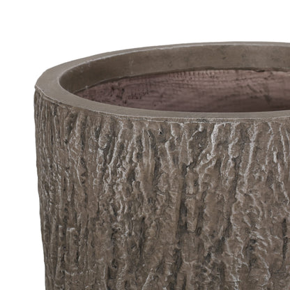 Christopher Knight Home Jorine Lightweight Concrete Planter, Cast Stone Plant Pot, Large Garden Urn, Patio Texture Finish Flower Pot for Balcony Backyard Poolside, No Assembly Needed, 27" H Brown