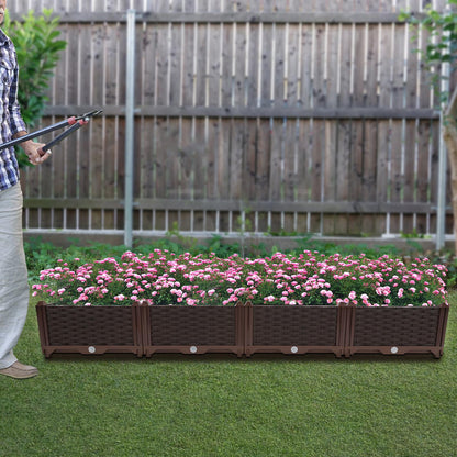 LOHISHILO Large Deepened Raised Garden Bed for Outdoor Plants,Greenhouse Planter with Drainage,Garden Boxes for Vegetables&Flowers, Balconies, Decks, Gardens, Backyards 61.42 * 15.35 * 8.66in