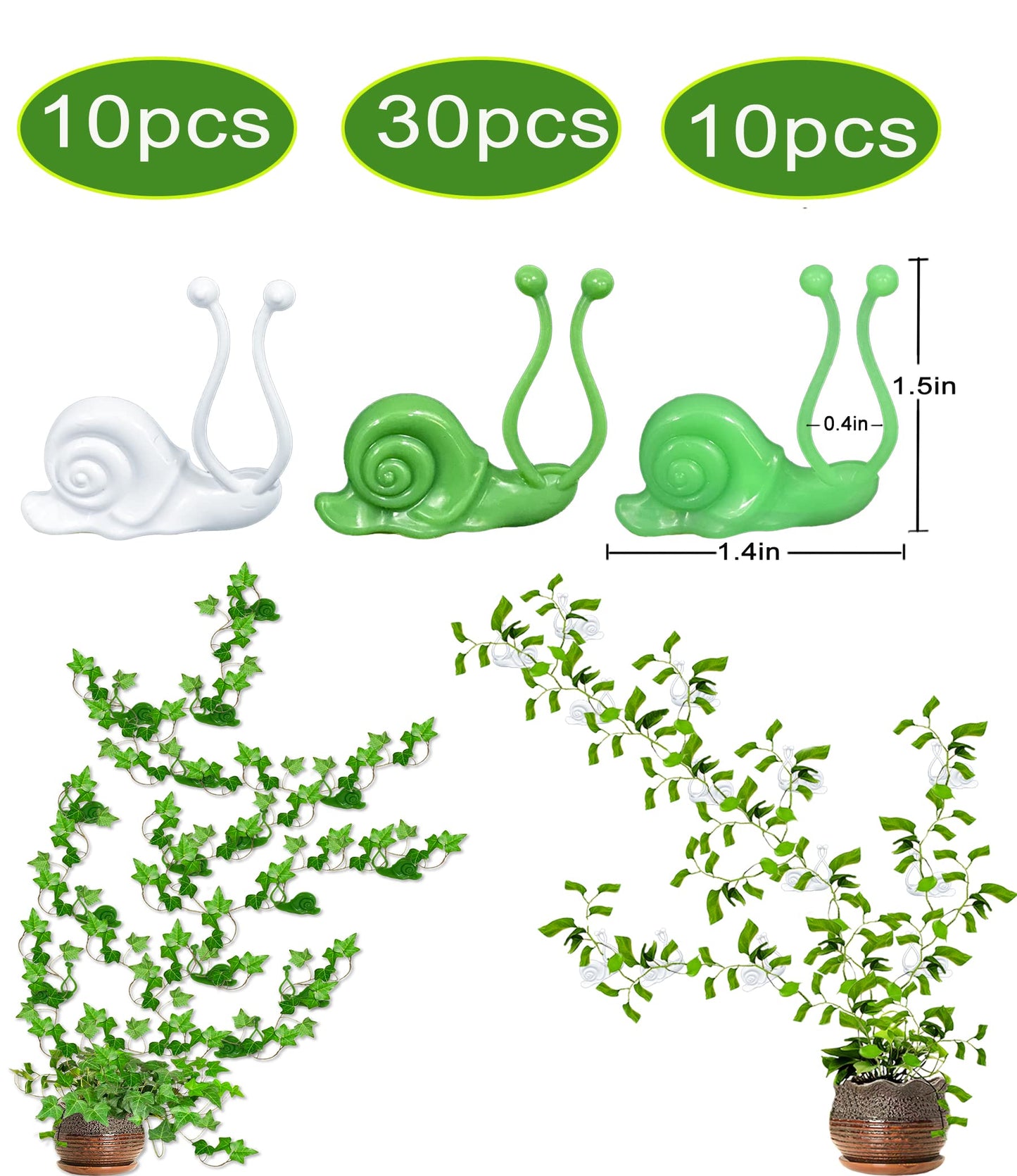 Lasyman 50PCS Plant Wall Clips: Vine Climbing Self-Adhesive Invisible Fixing Hook for Wall & Garden Decoration