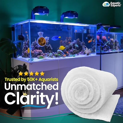 Aquatic Experts Aquarium Filter Floss for Fish Tank Filters - FilterFirst Aquarium Filter Pad - Media Roll for Crystal Clear Water, 3/4" - 1" Thick (12 Inch Wide, 24 Feet Long)