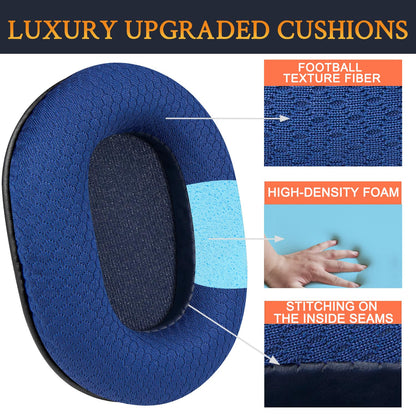 SOULWIT Earpads Replacement for Audio Technica ATH M50X M50XBT M50RD M40X M30X M20X MSR7 SX1 Monitor Headphones, Ear Pads Cushions with Durable Mesh Fabric, High-Density Foam - Blue