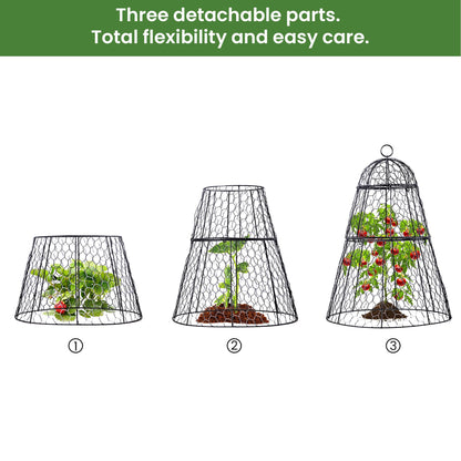 Dadywheels Easy-Snap Open Design Chicken Wire Cloche (6-Pack) - Adjustable Garden Plant Protectors from Birds & Animals for Large Plants & Flowers,14" D x 20" H
