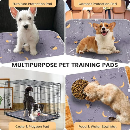 UPSKY Washable Pee Pads for Dogs 4 Pack 18” x 24” Reusable Puppy Pads Waterproof Pet Training Pads, Non-Slip Dog Mats Fast Absorbent Whelping Pads for Playpen, Potty, Crate, Bed
