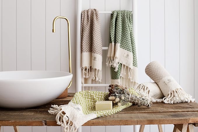 Madamelique Exclusive Hand Towels Set of 2-18 x 40 Inches - Decorative Bathroom Peshtemal Towel for Hand, Face, Hair, Yoga, Tea, Dishcloth, Kitchen and Bath - 100% Pure Cotton (Mustard)