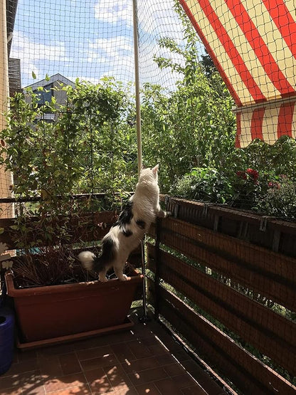 Cat Netting Balcony 10 * 33ft Pet Mesh Fence for Balcony Black Nylon Balcony Netting for Pets Anti-Fall Cat Net for Balcony and Windows