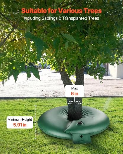 VEVOR Tree Watering Bag Slow Release, 4 Pack 20 Gallons Tree Watering Bags/Ring, Reusable Refillable Tree Irrigation Ring Water Bags, Heavy Duty Watering System for Shrub Tree Root Drip Irrigation