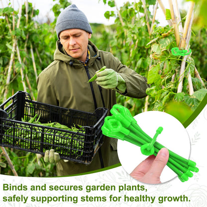 M METERXITY 12-Pack Adjustable Plant Ties, 12inch/30.48cm Silicone Flexible Multi-Function Sturdy Garden Twist Tie for Plant Support/Tree/Shrub/Vine, Reusable Support Twine [Green]