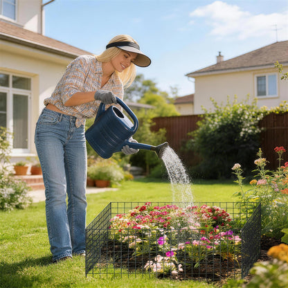 10 Packs Plant Protectors from Animals, 30Pcs 12"x 16" Large Metal Wire Mesh Garden Plant Cages for Outdoor Gardening, Chicken Wire Cloche Plant Cages for Rabbits with Zip Ties & Stakes(Black)