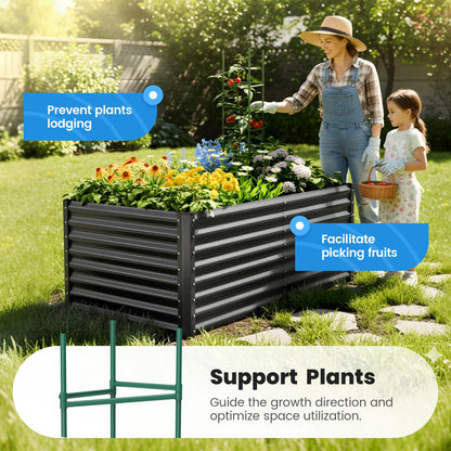 Quictent Galvanized Raised Garden Bed 6x3x2 Ft Metal Planter Box Bottomless for Backyard Outdoor, Include 1 pc Tomato Cage (Dark Gray)