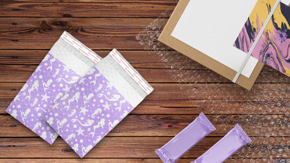 Pro Supply Global Purple Mermaids Self-Seal Bubble Mailers Padded - 6"x9" (20 Pieces) - A Colorful Shipping Envelopes Bags for Small Items Packaging, Mailing, Gifts, Documents, Crafts and Accessories.