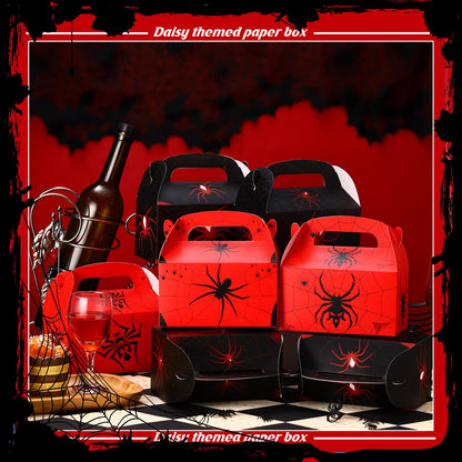 Kosiz 30 Pcs Spider Party Favors Halloween Spiderweb Birthday Party Supplies Spider Boxes Gift Spiderweb Theme Style Halloween Favors Goodie Boxes Fill up The Birthday Black and Red Candy Box