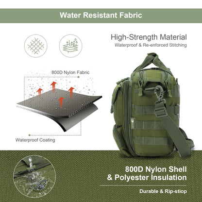 Stypos Tactical Messenger Bag, 15.6/17.3 Inch Tactical Briefcase for Man Military Laptop Bag Messenger Shoulder Bag (Green)