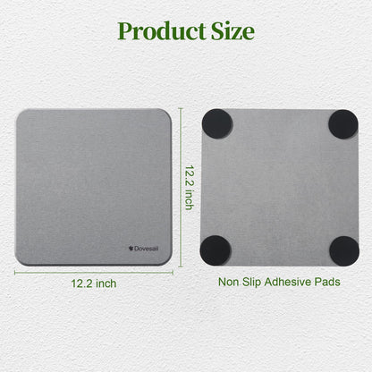 Dovesail Plant Saucer, 12" Instantly Dry Diatomaceous Earth Stone Prevents Moisture Buildup, Flower Plant Tray Pot Saucer Keep Counter and Floors Dry and Clean (2 Pack)- Dark Gray