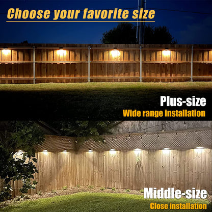 Aulanto Solar Fence Lights 8 Pack-Plus,100 Lumen Big Outdoor Solar Light IP65 Waterproof, Warm White and 10 RGB Modes,Fence Lights Otdoor Solar Lighting for Backyard,Garden,Fence,Wall,Deck,Stairs.