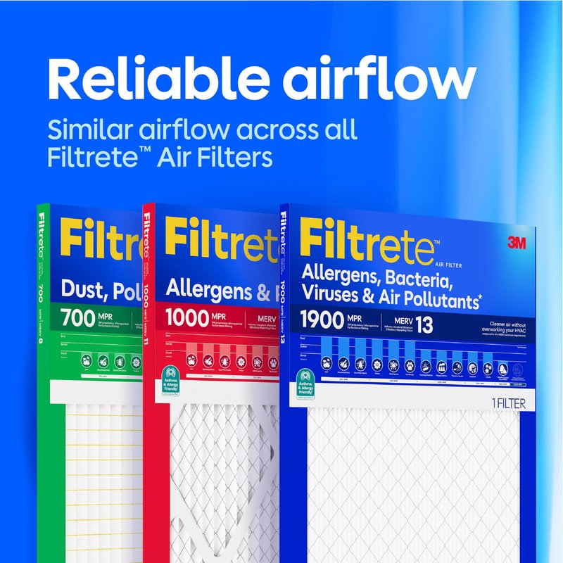 Filtrete 14x30x1 Air Filter, MERV 11, MPR 1000, Allergens & Pet Dander, 3-Month AC and Furnace Filters, Cleaner Air, Reliable Airflow, 2 HVAC Filters (Actual Size 13.68 x 29.68 x 0.81 in)